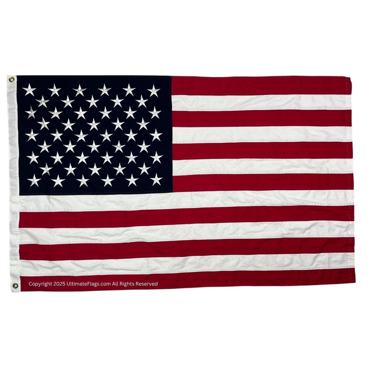 American flag featuring 13 stripes and 50 stars, representing the United States. This high-quality flag is ideal for patriotic displays and celebrations. Buy online for affordable prices and the best selection at UltimateFlags.com.