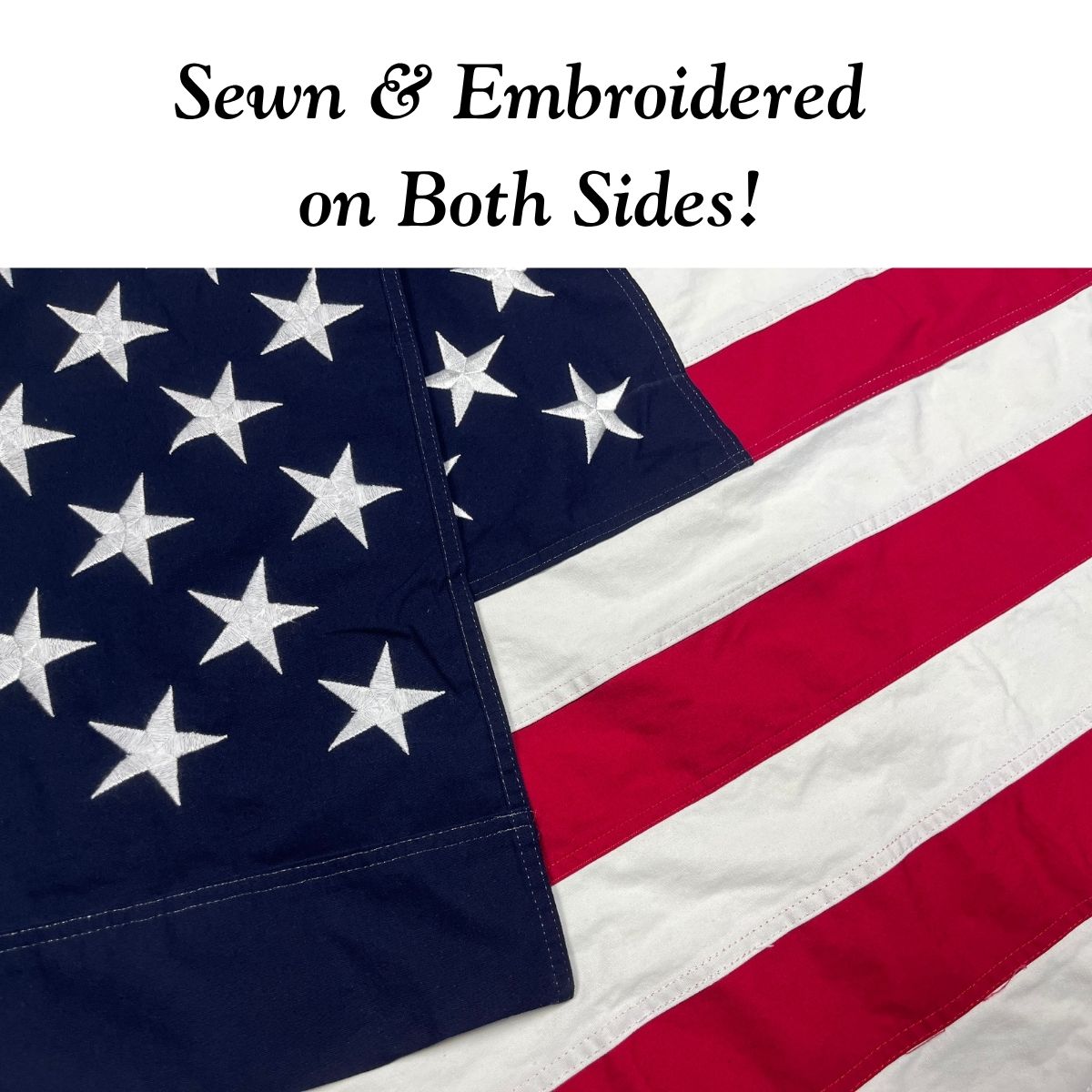American flag featuring sewn and embroidered stars on both sides, showcasing quality craftsmanship. Ideal for those seeking affordable and high-quality flags to buy online. Perfect for patriotic displays or events. Shop the best options at UltimateFlags.com.