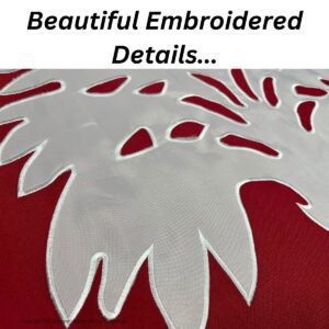 Beautiful embroidered details showcasing intricate designs, perfect for adding elegance to any space. Discover cheap and affordable options for high-quality embroidery that you can buy online. Find the best selection at UltimateFlags.com.