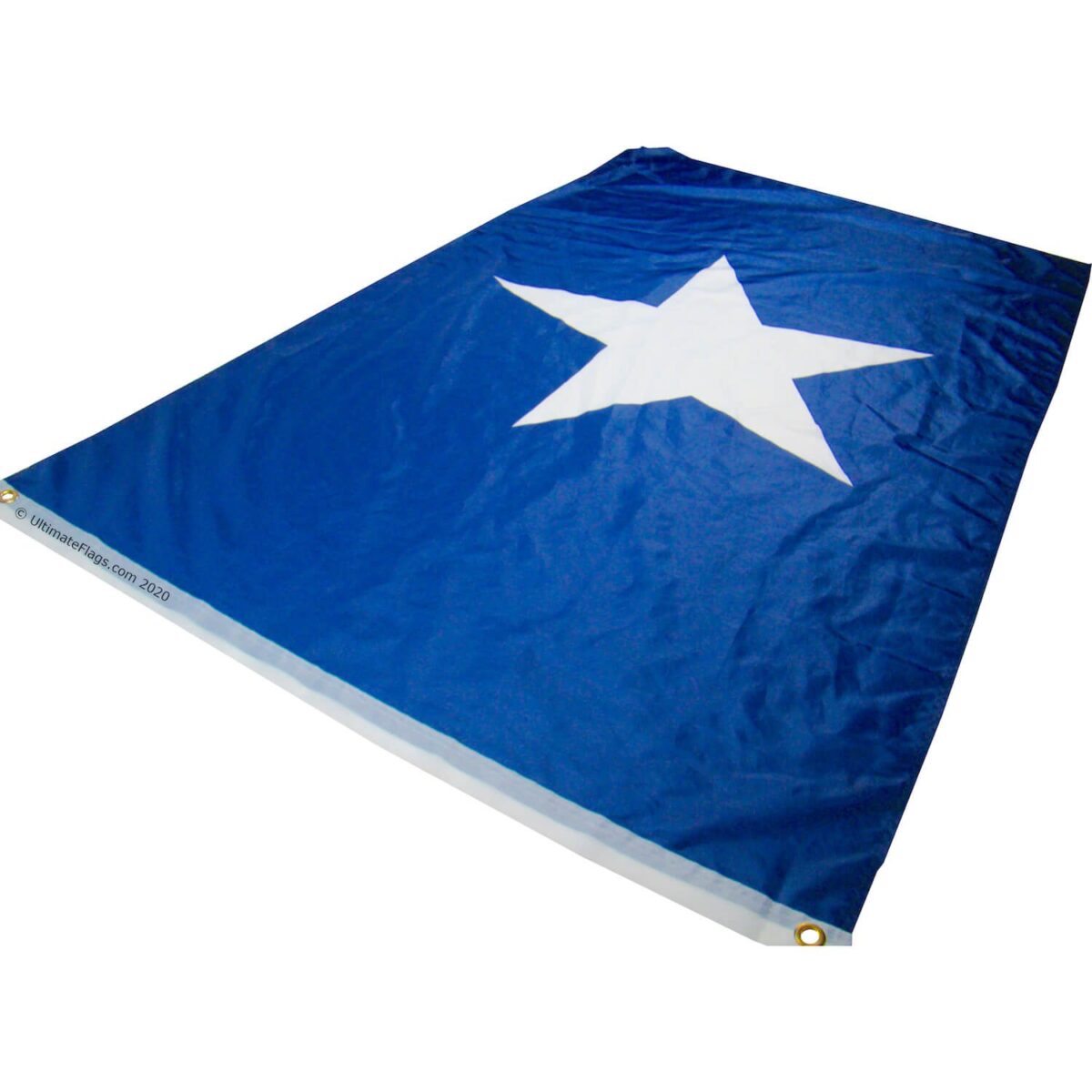 Blue flag featuring a prominent white star, perfect for showcasing regional pride. This flag is a great choice for those looking to buy online at affordable prices. Discover the best deals for flags at UltimateFlags.com.