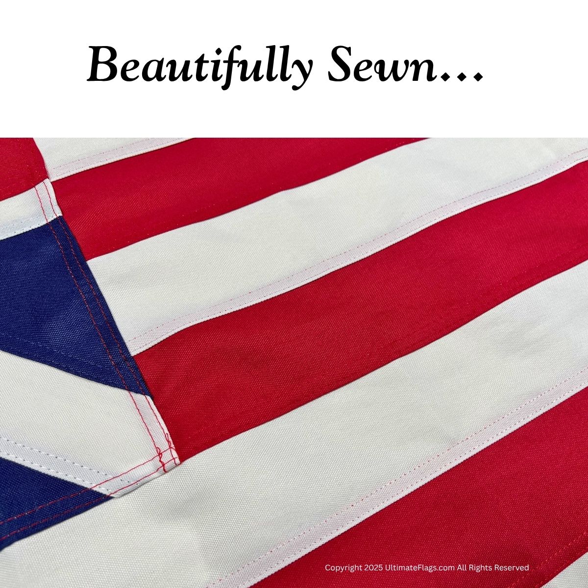 American flag with beautifully sewn stripes showcasing vibrant colors, ideal for those looking for cheap and affordable options. Discover the best quality flags to buy online at UltimateFlags.com.