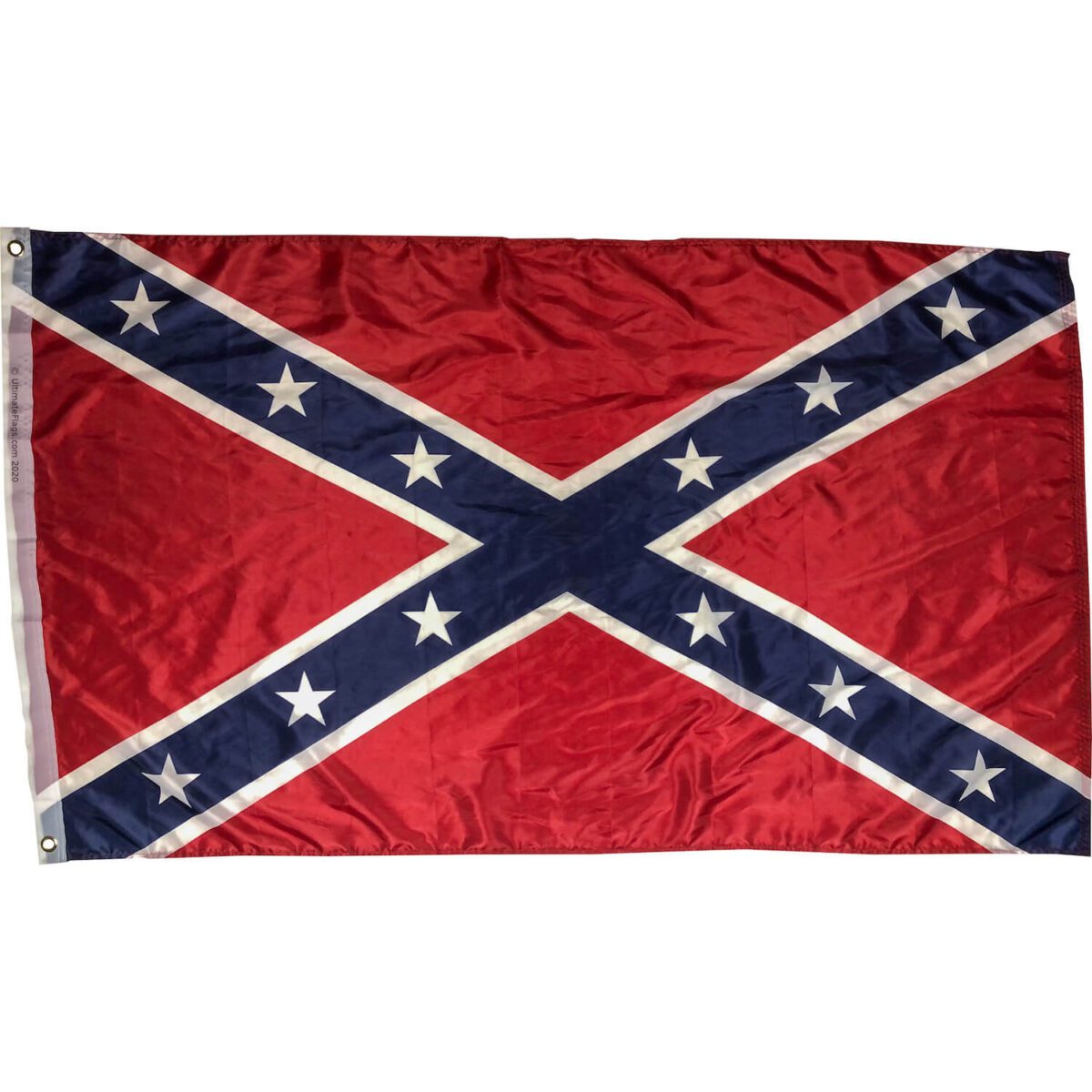 Confederate flag design featuring a red background with a blue cross and white stars, representing Southern heritage. This flag is available at cheap prices and is one of the best options to buy online for flag enthusiasts. Find affordable flags and more at UltimateFlags.com.