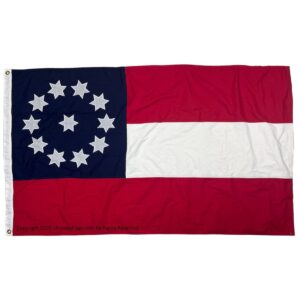 Historical flag featuring a blue field with white stars and red and white stripes, ideal for collectors or patriotic displays. This affordable flag is perfect for those seeking the best in quality and value. Buy online at UltimateFlags.com.