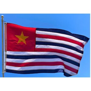 Vibrant flag featuring red and blue stripes with a yellow star, representing a unique design ideal for collectors and enthusiasts. Buy this affordable and stylish flag online at UltimateFlags.com to enhance your collection or show your support. Perfect for those seeking the best deals on flags!