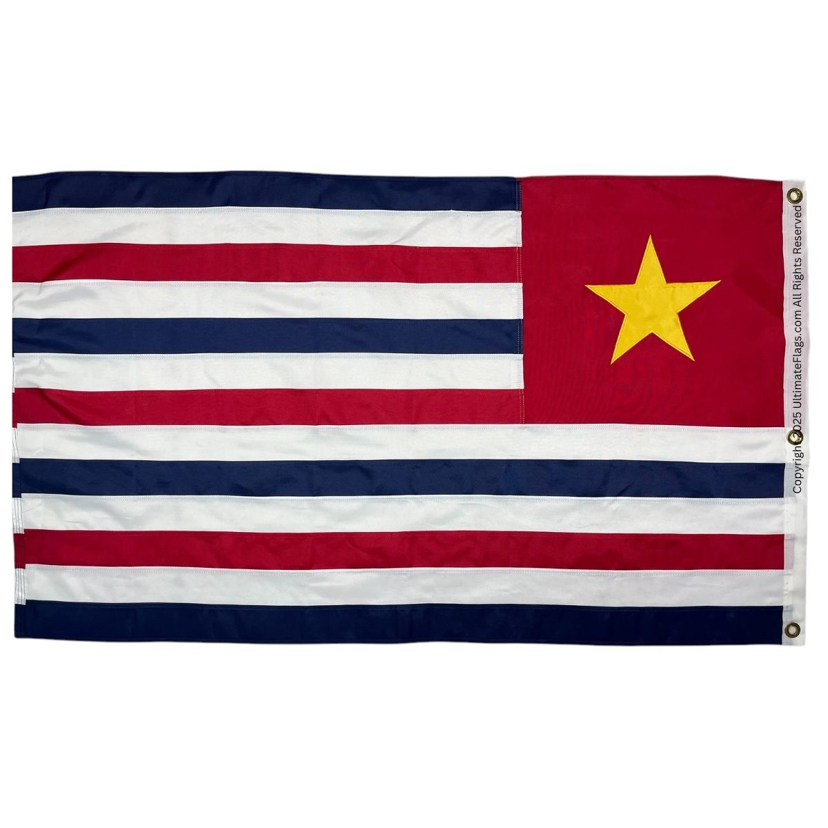 This vibrant flag features red and blue stripes with a prominent yellow star, representing pride and identity. Ideal for showcasing your support, this affordable flag is the best choice for anyone looking to buy online. Find it at UltimateFlags.com.