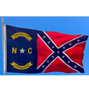 north carolina battle flag may 20 1775 april 12 1776 sewn double nylon embroidered 3 x 5 ft. yellow lettering
