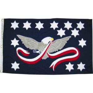 Eagle flag featuring a striking design with stars and stripes, perfect for patriotic displays. Buy online for the best affordable options at UltimateFlags.com.
