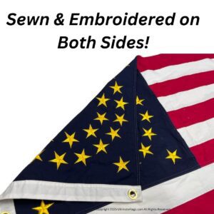 High-quality American flag sewn and embroidered on both sides, perfect for outdoor display. Shop for cheap and affordable options to buy online at the best prices. Visit UltimateFlags.com for more details.