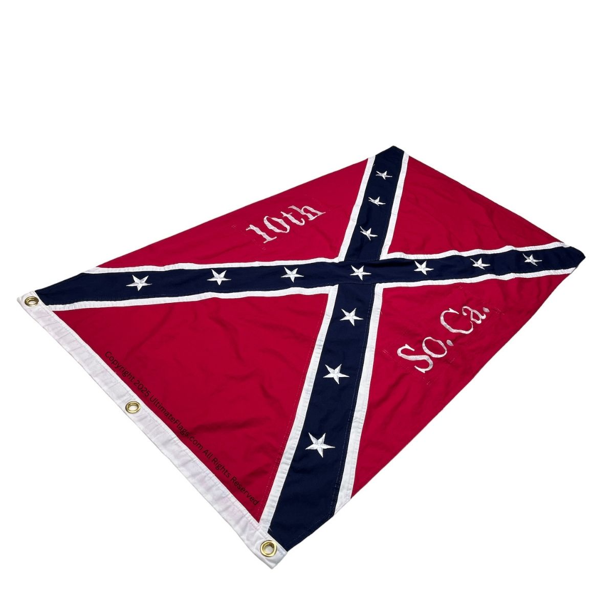 Confederate flag featuring a bold red background with a blue cross and white stars, representing Southern heritage. This affordable flag is perfect for collectors or displays. Buy online for the best prices at UltimateFlags.com.