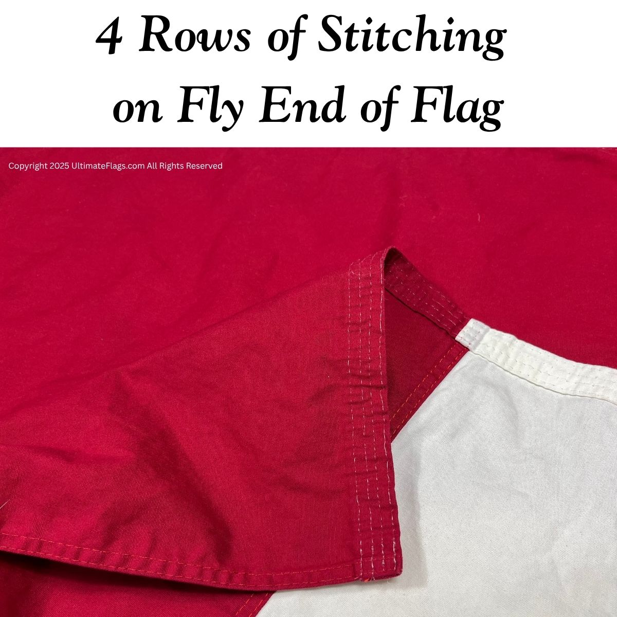 High-quality flag showcasing 4 rows of stitching on the fly end, emphasizing durability and craftsmanship. Perfect for those looking to buy online affordable flags without compromising on quality. Discover the best options at UltimateFlags.com.
