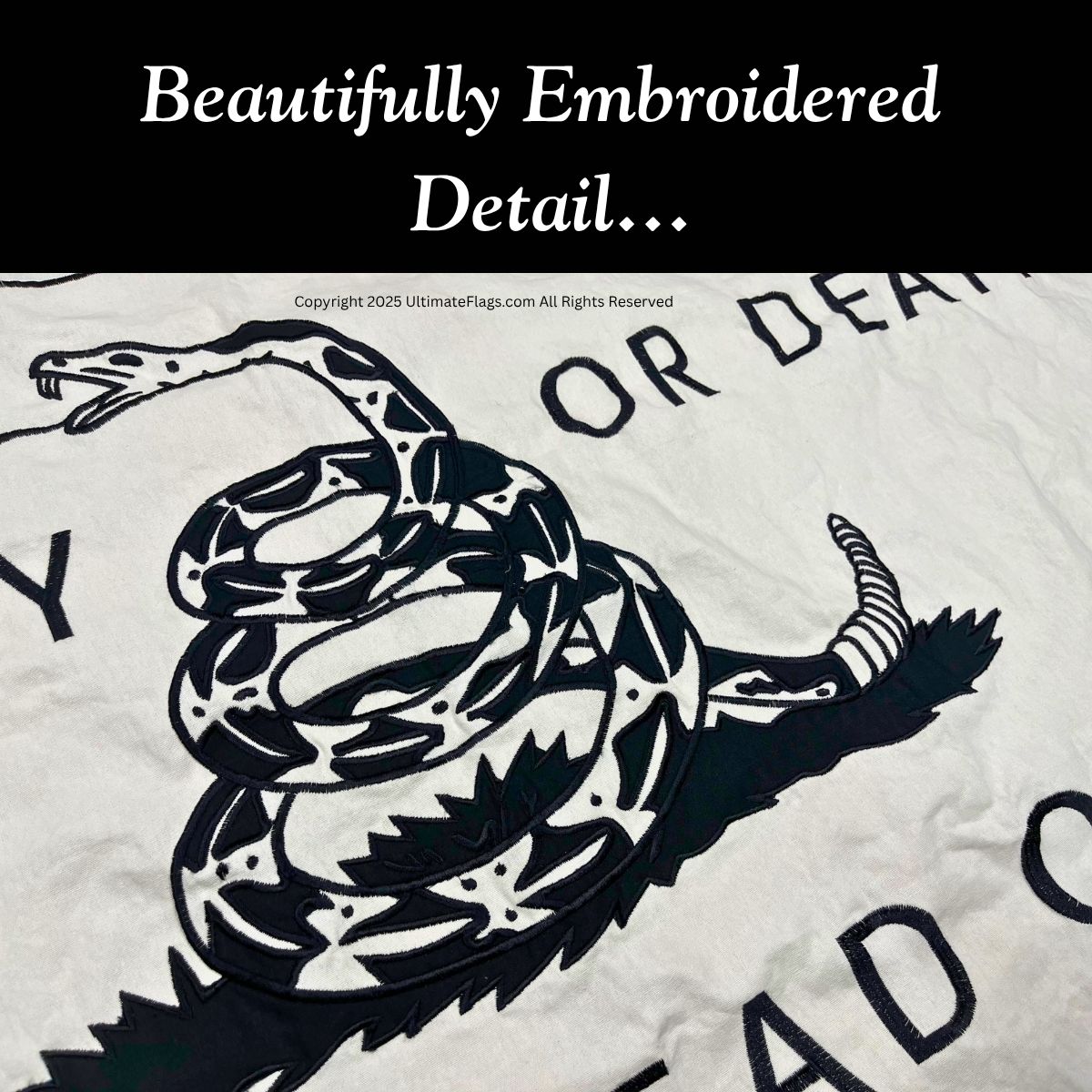 culpeper minutemen flag – 3x5 ft white cotton dont tread on me flags sewn & embroidered revolutionary war replica