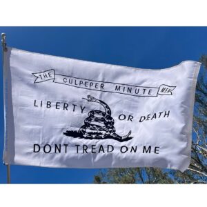 don't tread on me white culpeper minute men double nylon embroidered flag 3 x 5 ft.