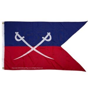 Flag featuring crossed swords design in blue and red colors, perfect for collectors and enthusiasts. Buy online for the best deals on affordable flags. Find this and more at UltimateFlags.com.