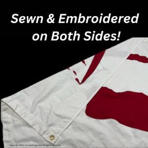 Sewn and embroidered flag showcasing high-quality craftsmanship, perfect for those looking to buy online. Affordable and best options available for flag enthusiasts. Shop now at UltimateFlags.com.