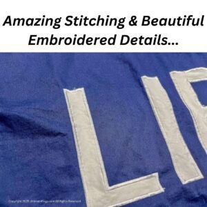 Amazing stitching and beautiful embroidered details on a vibrant flag, showcasing its quality and craftsmanship. This affordable and stylish flag is the best choice for those looking to buy online without breaking the bank. Visit UltimateFlags.com for more options.