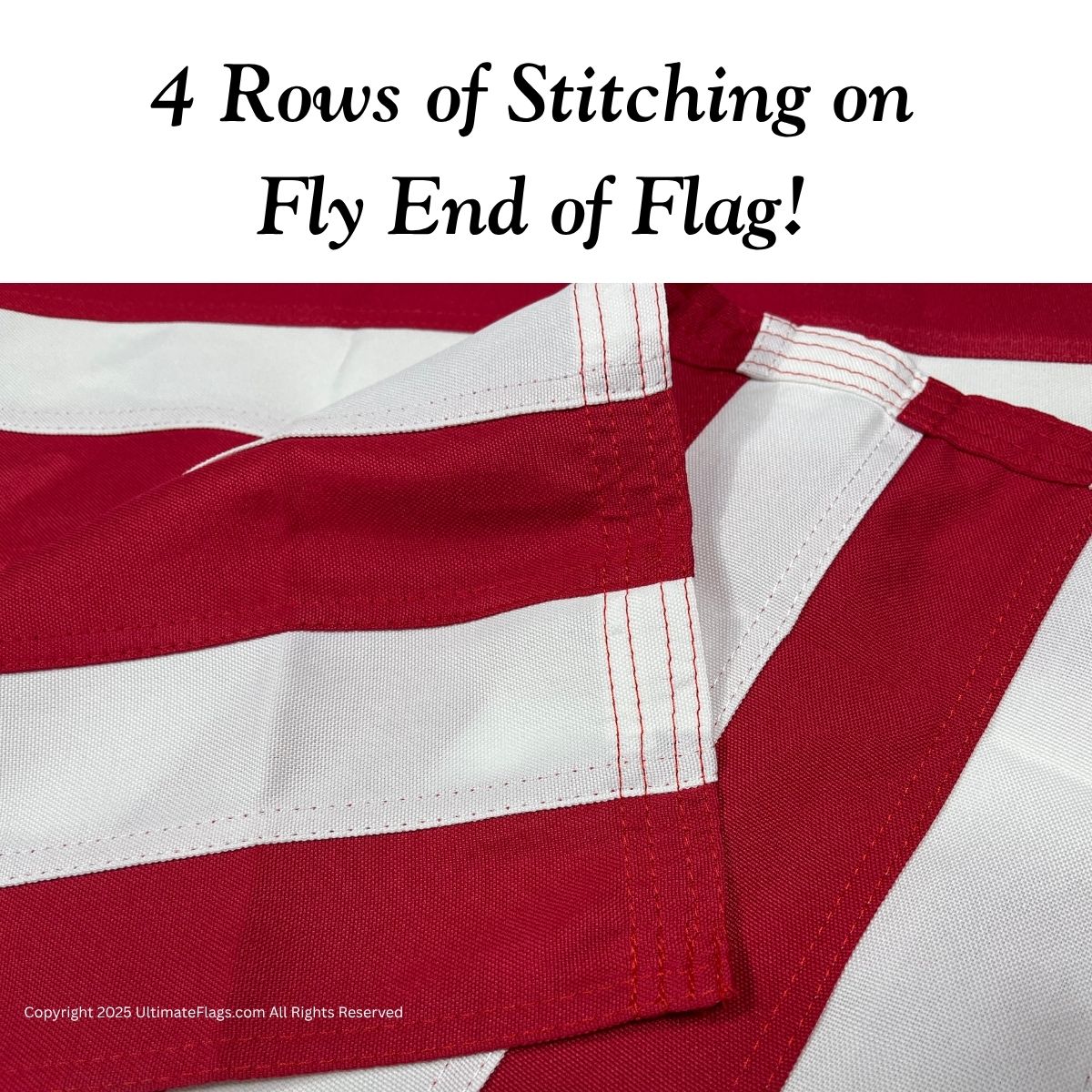 High-quality flag featuring durable 4 rows of stitching on the fly end, ensuring longevity and resilience. Ideal for those seeking cheap and affordable flags without compromising on quality. Perfect for patriotic displays, events, or decorations. Buy online at UltimateFlags.com for the best selection.