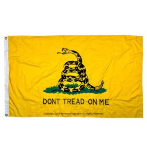 gadsden don't tread on me flag yellow cotton 3 x 5 ft.