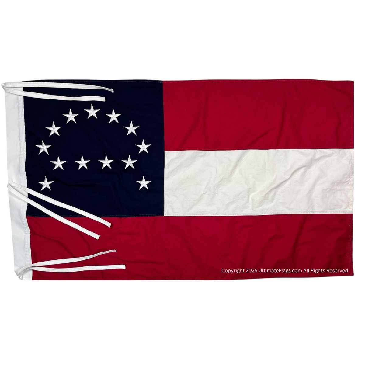 This image features a vibrant historical flag with a unique design, showcasing red, white, and blue colors along with stars. Ideal for collectors and enthusiasts, this flag is perfect for those looking to buy online at a cheap and affordable price. Explore the best options for high-quality flags at UltimateFlags.com.