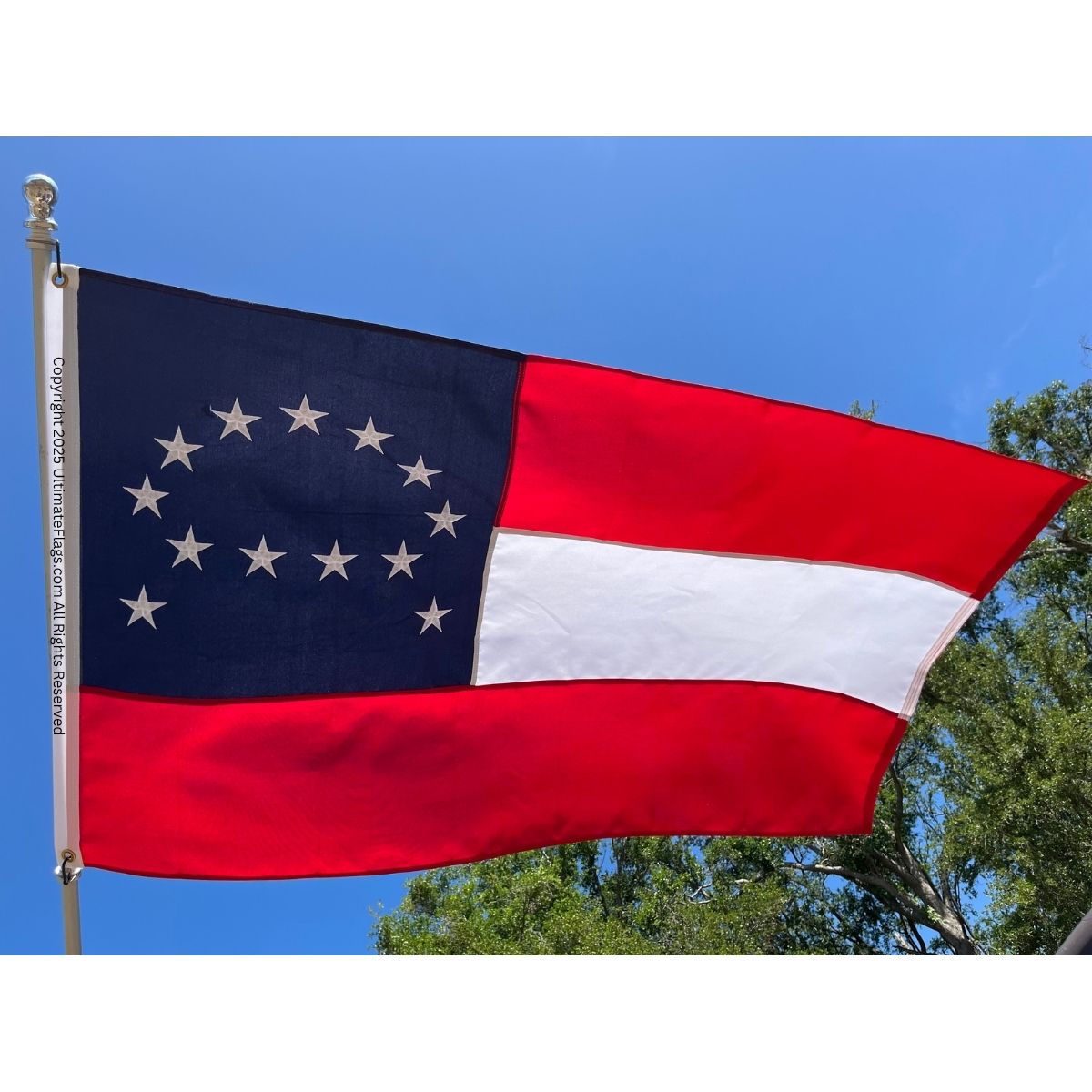 Confederate flag with a blue field featuring stars and red stripes, perfect for collectors and history enthusiasts. Buy online at affordable prices and discover the best options at UltimateFlags.com.