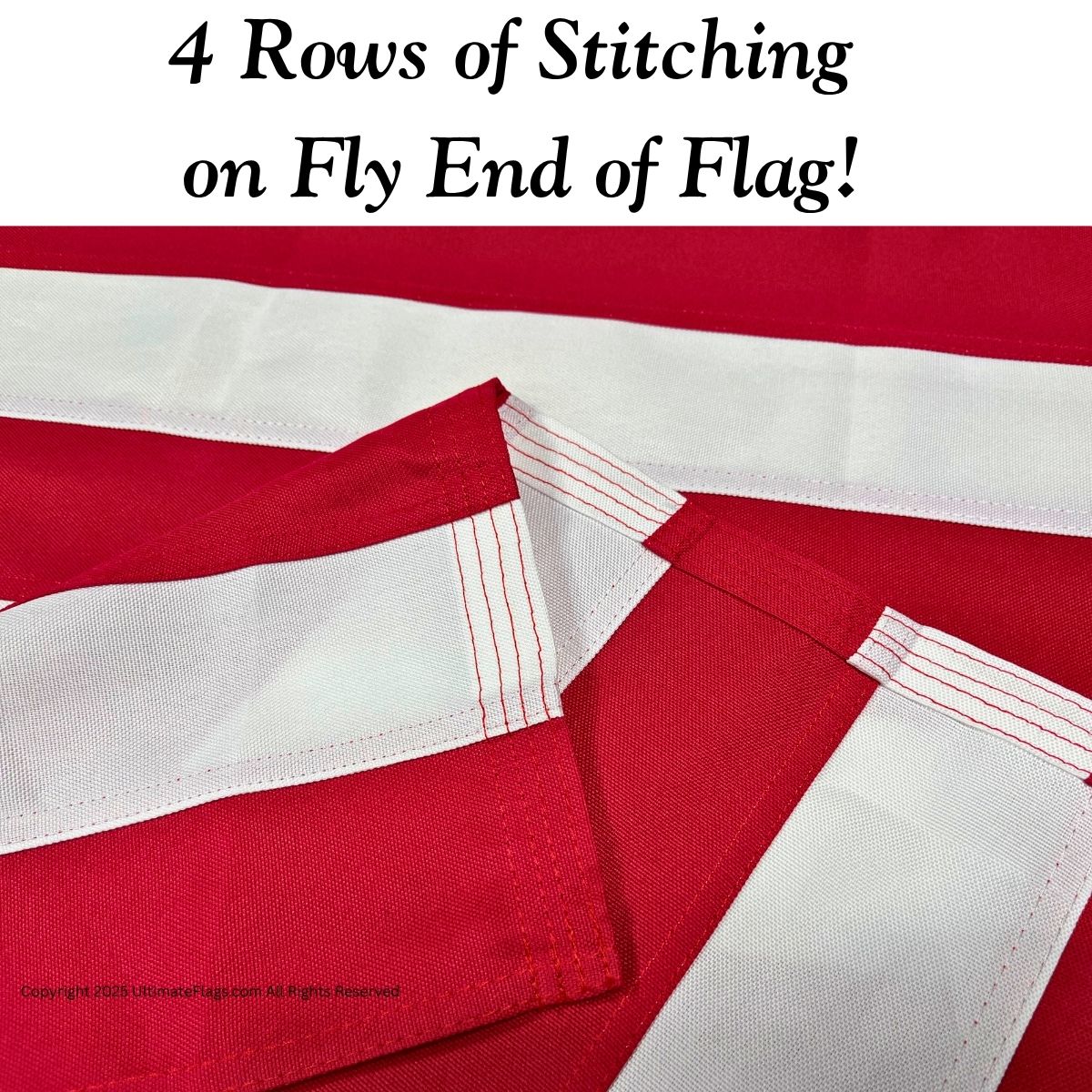 High-quality American flag featuring 4 rows of stitching on the fly end for durability and strength. Ideal for those seeking a cheap yet reliable flag option. Perfect for outdoor use and available to buy online at affordable prices. Explore the best selection at UltimateFlags.com.
