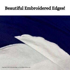 Beautiful embroidered edges showcasing high-quality craftsmanship ideal for flag enthusiasts. Discover affordable options to buy online, ensuring you get the best value for your money. Visit UltimateFlags.com for more details.