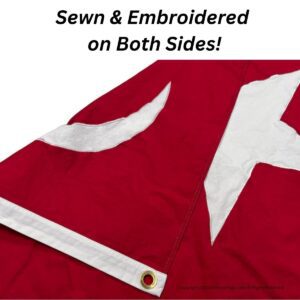 High-quality red flag with sewn and embroidered designs on both sides, perfect for those looking for cheap and affordable options. Ideal for outdoor use or decorative purposes, this flag is among the best choices to buy online. Visit UltimateFlags.com for more details.