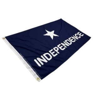 Independence flag featuring a bold star and lettering, perfect for patriotic displays. This affordable and high-quality flag is the best choice for those looking to buy online. Find your ideal flag at UltimateFlags.com.