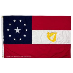 11 stars and bars irish with harp cotton flag 3 x 5 ft.