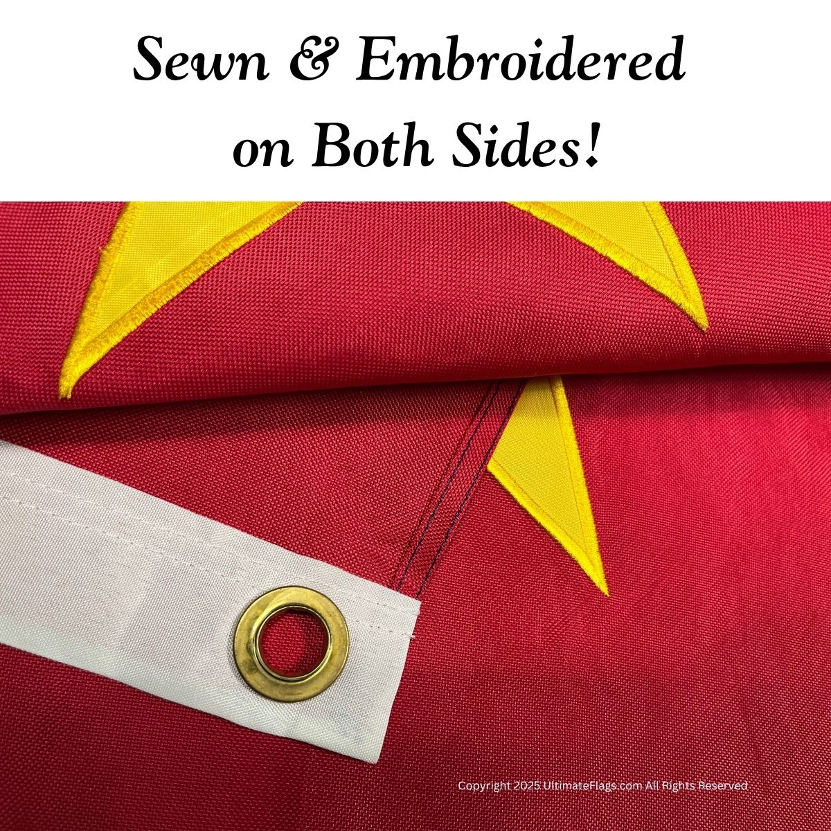 High-quality flag featuring vibrant colors with sewn and embroidered details on both sides, ideal for those looking to buy online at affordable prices. Discover the best options for flags that won't break the bank at UltimateFlags.com.