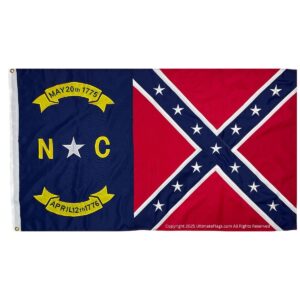 north carolina battle flag may 20 1775 april 12 1776 sewn double nylon embroidered 3 x 5 ft. yellow lettering