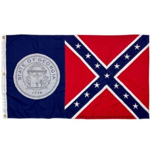old georgia state flag 1956 2001 premium cotton embroidered 2x3 3x5 4x6 ft.