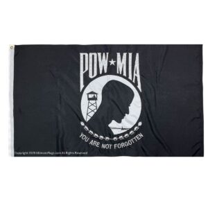 pow mia flag prisoner of war missing in action flags outdoor sewn commercial heavy duty double nylon embroidered 3 x 5 ft.