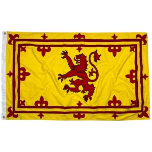 Scottish lion flag featuring a vibrant yellow background and bold red lion design, perfect for showcasing national pride. This affordable and high-quality flag is the best choice for events or home decor. Buy online at UltimateFlags.com for great deals on flags.