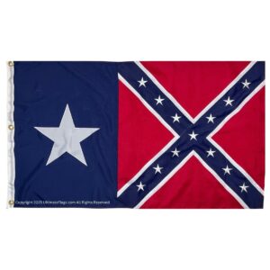 texas battle flag texas rebel flag double nylon embroidered flag 3 x 5 ft.