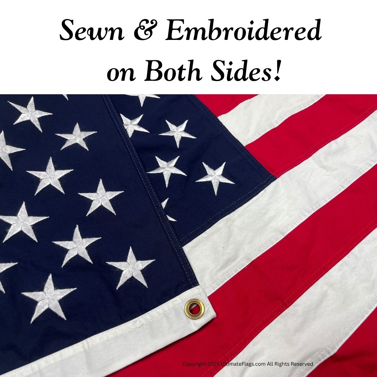 High-quality American flag, sewn and embroidered on both sides, perfect for patriotic displays. Buy online for cheap and affordable options at UltimateFlags.com, where you can find the best flags available.