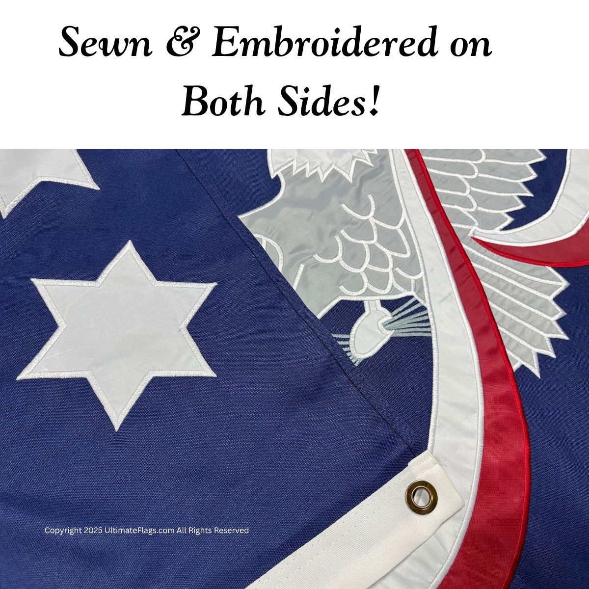 High-quality flag featuring detailed embroidery and sewing on both sides, perfect for displaying patriotism. Ideal for those seeking cheap and affordable options for flags. Buy online now to find the best deals at UltimateFlags.com.