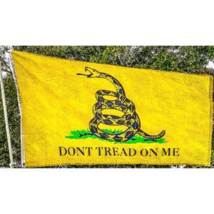 vintage gadsden flag weathered antiqued 3x5 flying outdoors