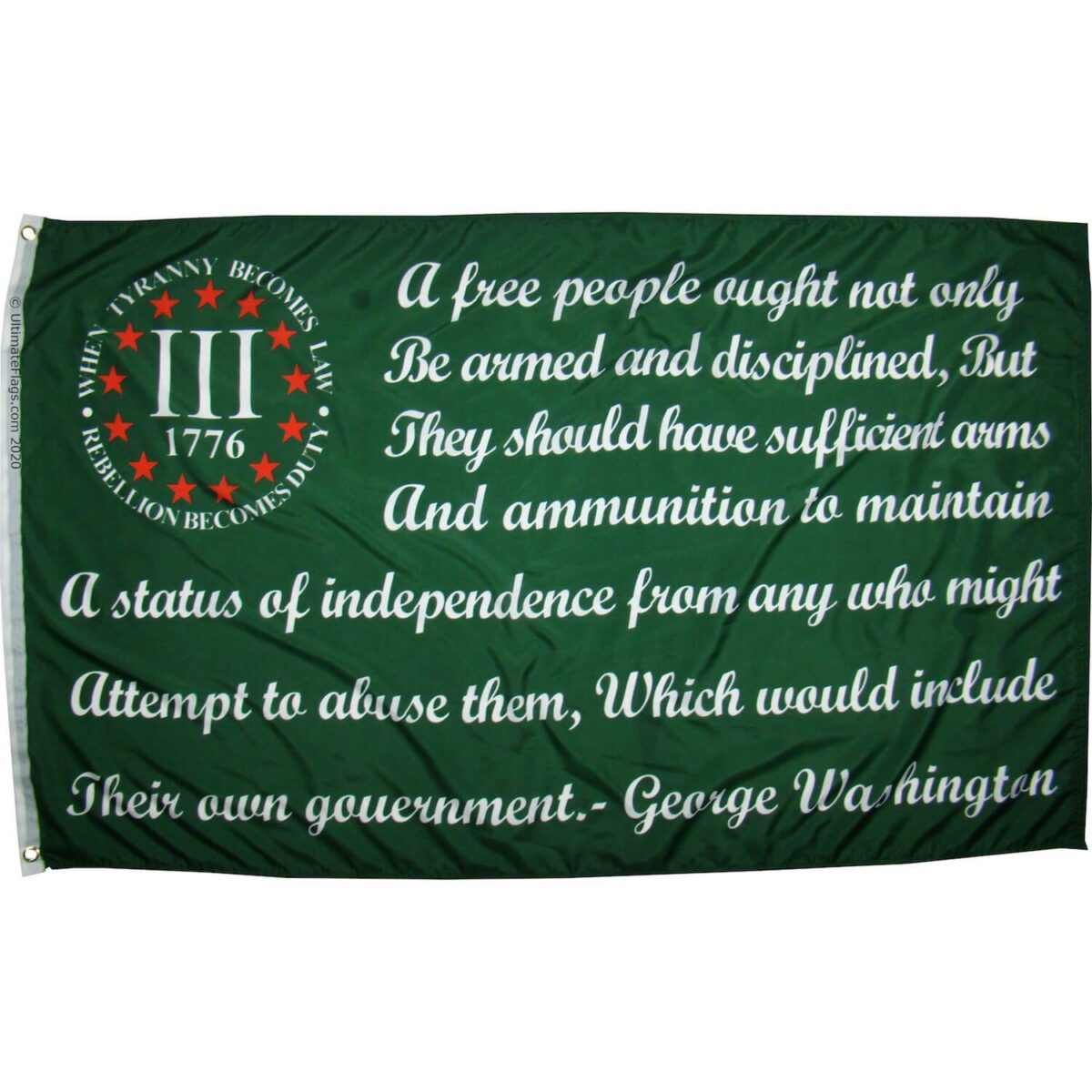 buy 3% flag bear arms george washington quote