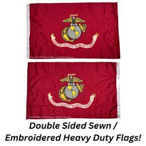 usmc flag us marine corps flags double sided double nylon embroidered 3 x 5 ft.