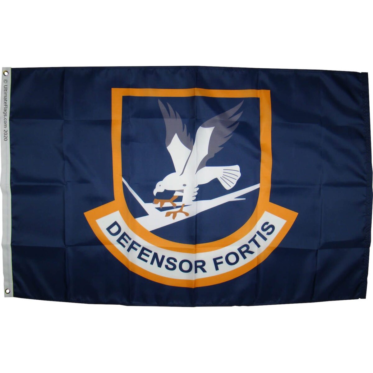 Defensor Fortis flag featuring a bold design and vibrant colors, perfect for military enthusiasts or home decor. Buy online for the best affordable options available. Find cheap prices and quality flags at UltimateFlags.com.