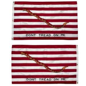1st navy jack flag don't tread on me red double nylon embroidered 3 x 5 ft.