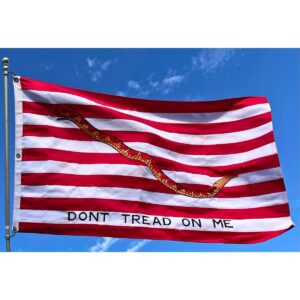 1st navy jack flag don't tread on me red double nylon embroidered 3 x 5 ft.