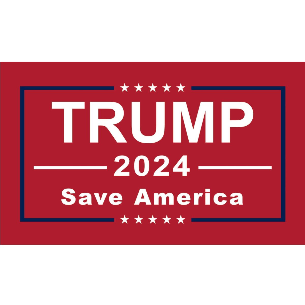 Red Trump 2024 flag featuring "Save America" slogan, perfect for supporters looking to buy online at affordable prices. Discover the best deals on political flags at UltimateFlags.com.