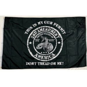 this is my gun permit flag 2nd amendment rattlesnake black flags for sale says dont tread on me at bottom outdoor 3x5 feet