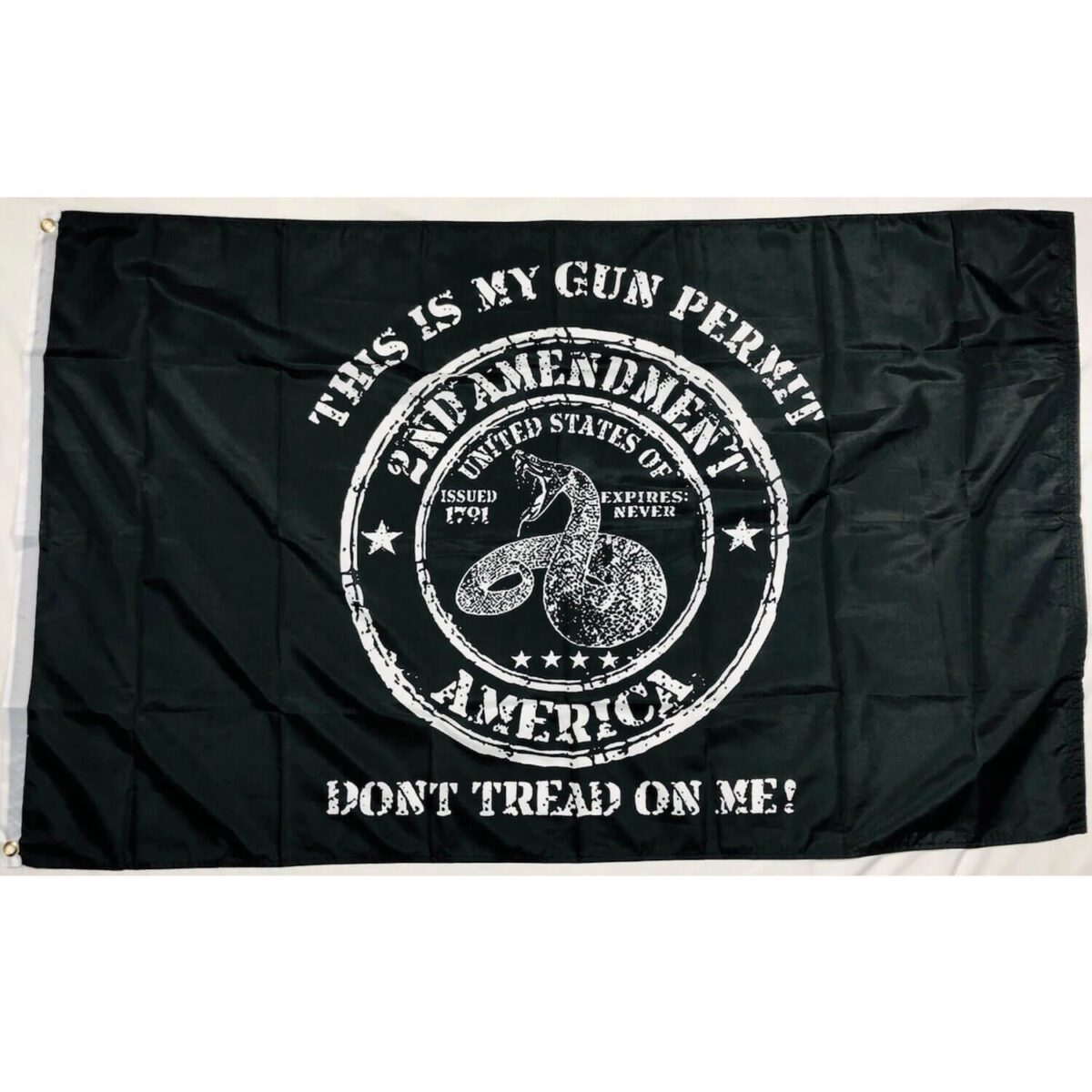 this is my gun permit flag 2nd amendment rattlesnake black flags for sale says dont tread on me at bottom outdoor 3x5 feet