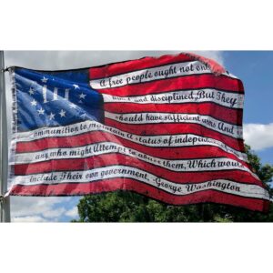 III Patriotic 2nd Amendment George Washington Right to bear arms quote flags for sale