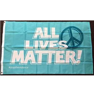 A vibrant flag featuring the message "All Lives Matter!" with a peace symbol, perfect for expressing support and unity. This affordable flag is ideal for outdoor display or home decoration. Buy online now for the best deals at UltimateFlags.com.