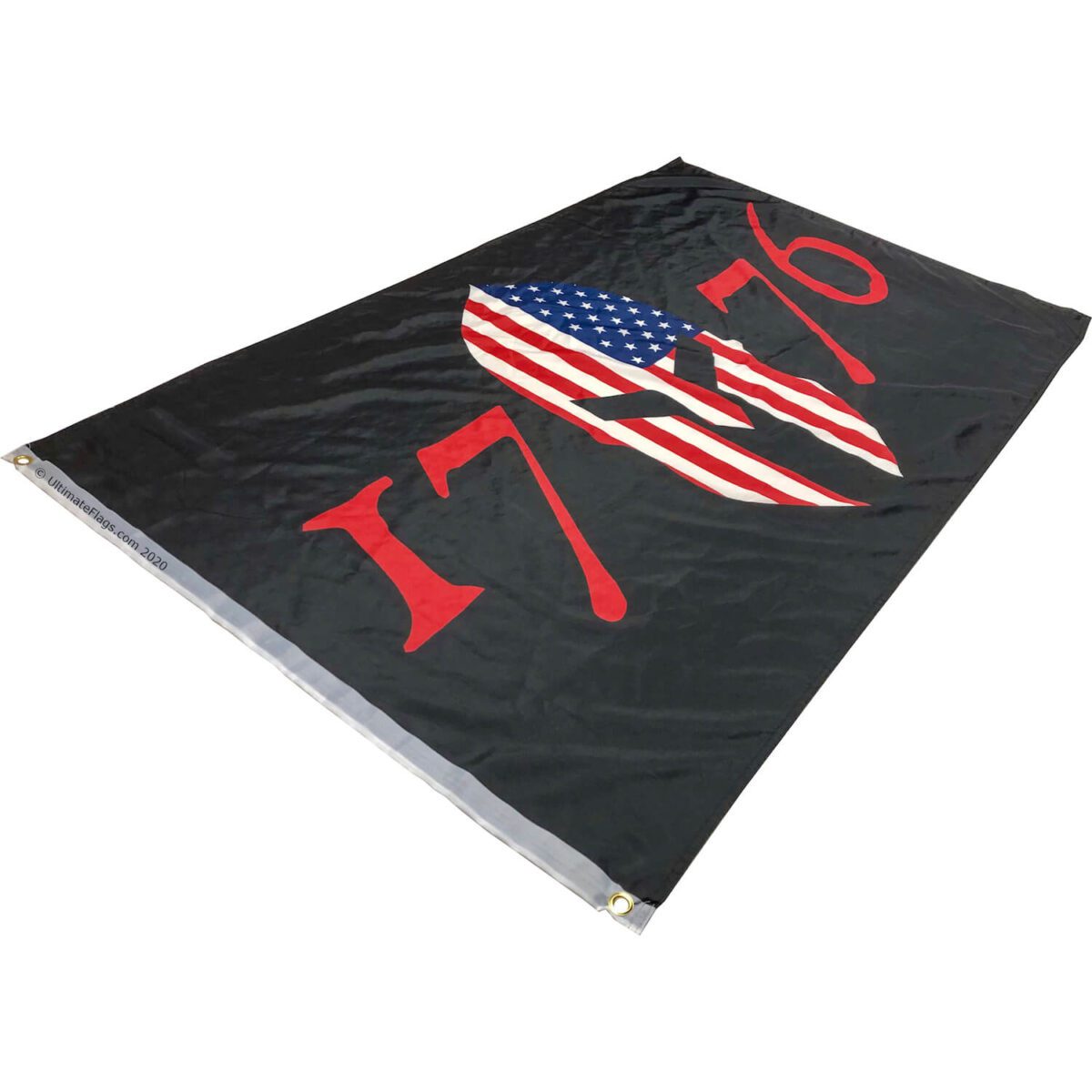 American flag-themed 1776 banner showcasing a bold design ideal for patriotic displays. Perfect for those seeking cheap and affordable flags, this product stands out as one of the best options to buy online. Available at UltimateFlags.com.