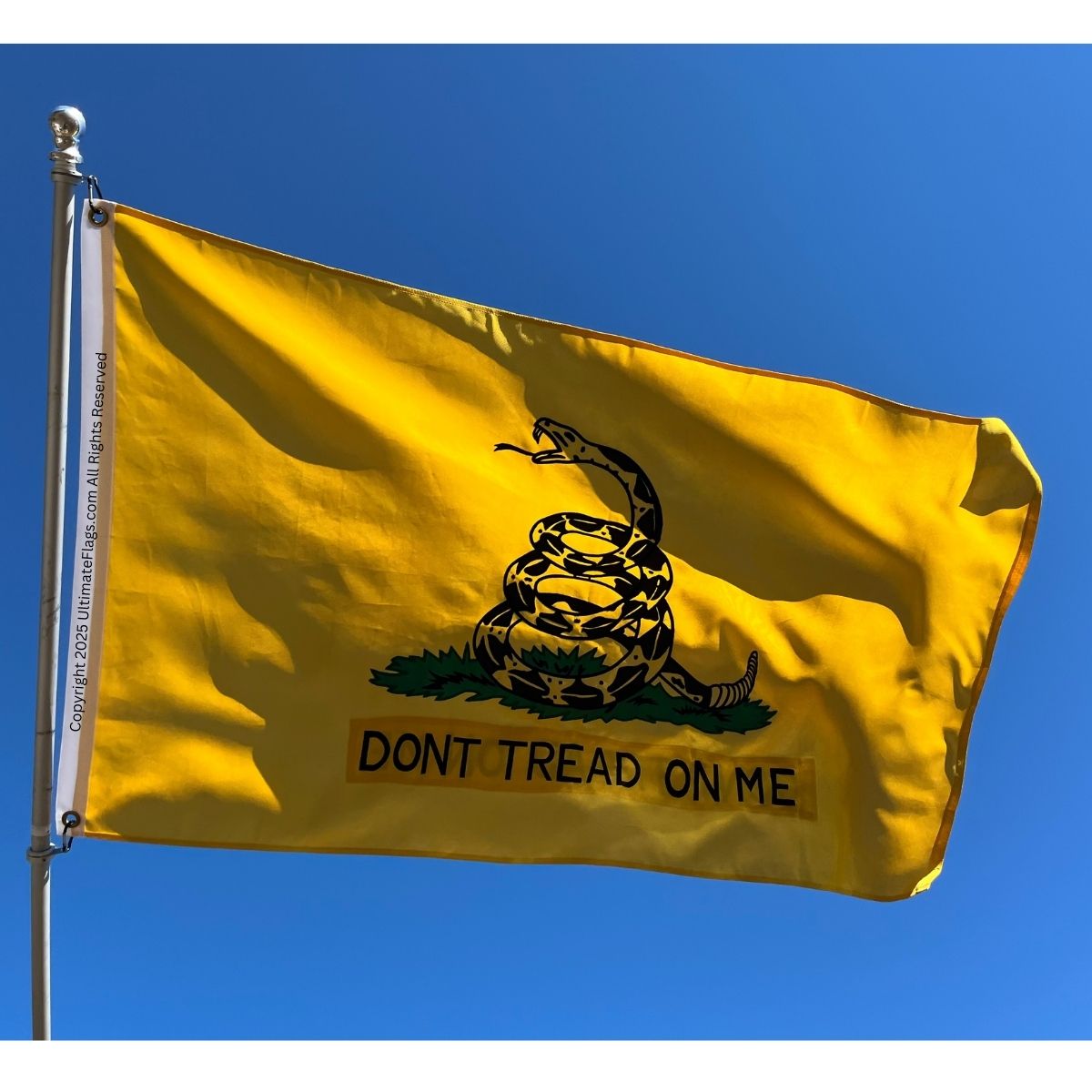 gadsden flag, hopkins flag double nylon embroidered flag 3x5 4x6 5x8