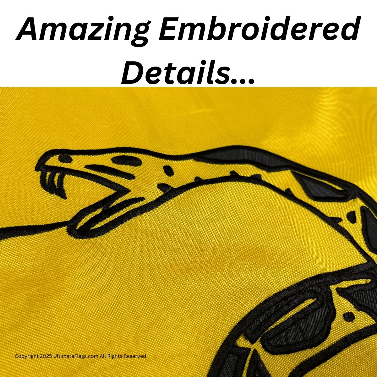 gadsden flag, hopkins flag double nylon embroidered flag 3x5 4x6 5x8